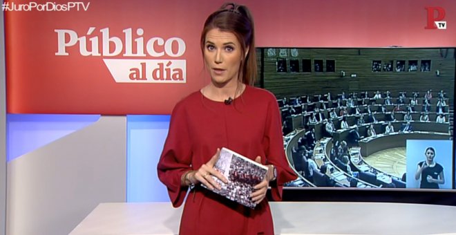 Nùria Martínez en el informativo de 'Público al Día' del 16 de mayo de 2019.