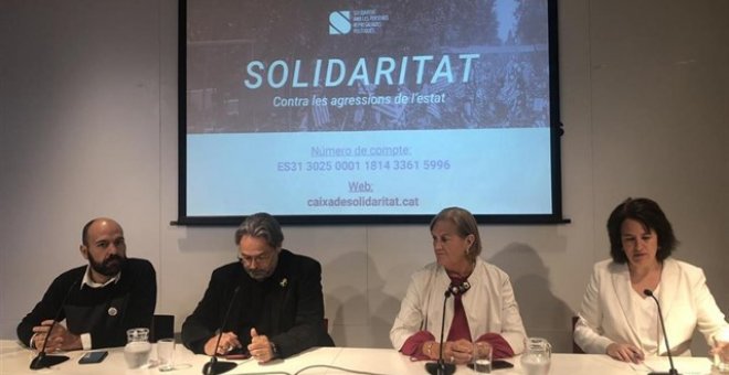 Portavoces de la Caja de Solidaridad durante una rueda de prensa. EUROPA PRESS