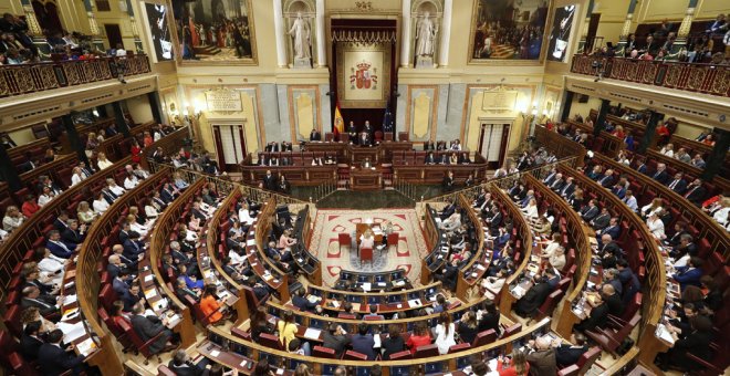 Vista general del hemiciclo durante la sesión constitutiva del Congreso de la XIII Legislatura. EFE/Javier Lizón