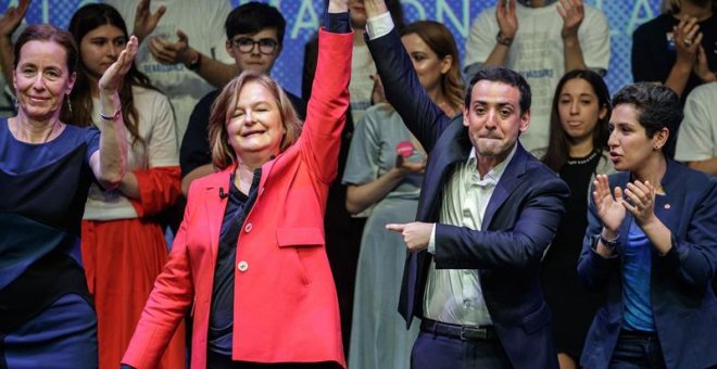 Miembros del partido En Marche tras las elecciones europeas. EFE/EPA/CHRISTOPHE PETIT TESSON