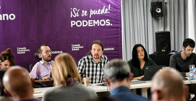 Pablo Iglesias durante una intervención en un Consejo Ciudadano Estatal de Podemos / Daniel Gago - Podemos