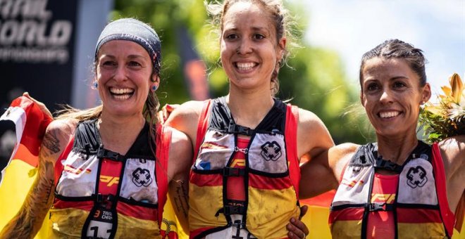 España consiguió este sábado la medalla de oro en mujeres en los campeonatos del mundo de carrera de montaña (trail running), disputados en Miranda do Corvo sobre una distancia de 44,6 kilómetros. Sheila Avilés, terminó tercera, Azara García de los Salmon