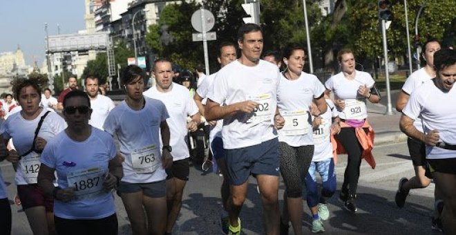 Pedro Sánchez ha participado en la carrera contra la violencia de género organizada en Madrid.