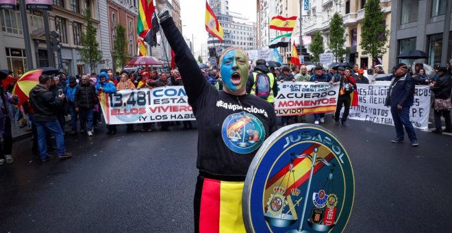 Una de las manifestaciones convocadas por Jusapol en Madrid. (EFE)