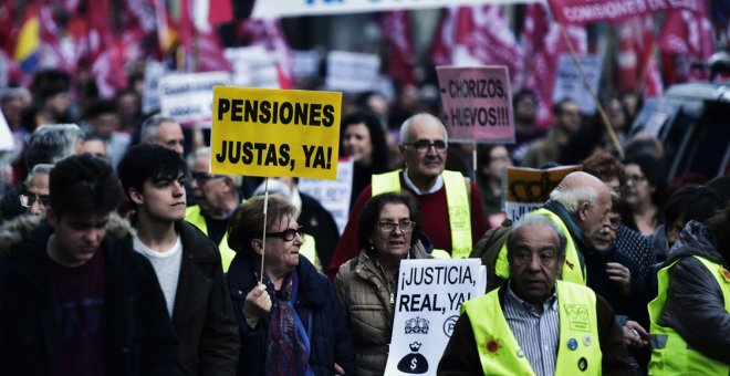 Manifestación de pensionistas. AFP