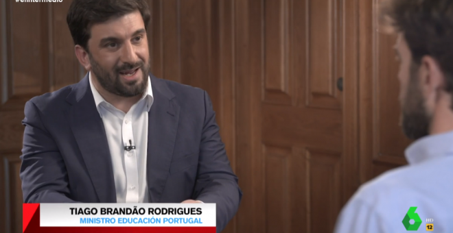 El ministro de Educación de Portugal, Tiago Brandao Rodrigues,durante la entrevista