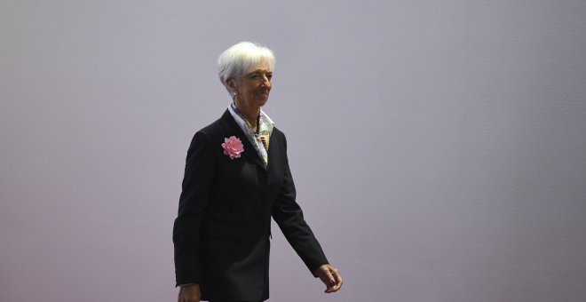 28/06/2019.- La directora gerente del Fondo Monetario Internacional (FMI), Christine Lagarde, a su llegada a la cumbre de líderes del G20 celebrada en Osaka, Japón. / EFE - LUKAS COCH