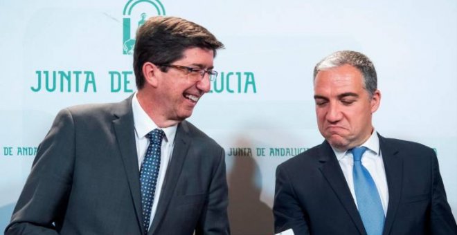 El vicepresidenter, Juan Marín, y el consejero de Presidencia y portavoz del Gobierno, Elías Bendodo /Foto: EFE