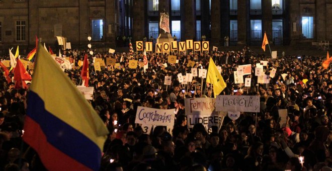 Manifestación por los asesinatos de líderes sociales, en Bogotá (Colombia), en una imagen de archivo. / REUTERS