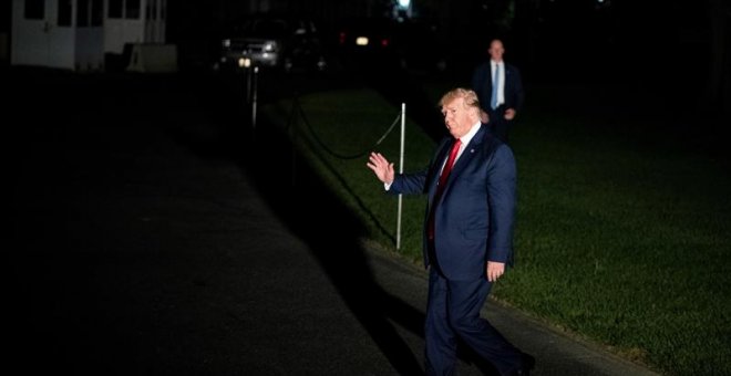 Donald Trump durante su llegada a la Casa Blanca. EFE/EPA/Alex Edelman / POOL