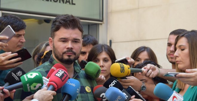 El portavoz de ERC en el Congreso, Gabriel Rufián, tras la reunión con la Ejecutiva de su partido este viernes.- ERC