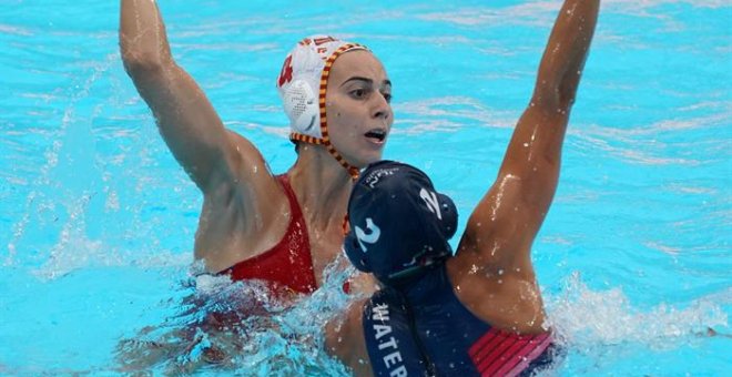 La jugadora Beatriz Ortiz en la semifinal entre España y Hungría el pasado 24 de julio. / EFE