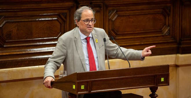 Quim Torra, en una sesión en el parlamento catalán. | Europa Press