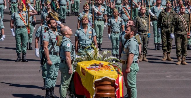 Imagen del funeral del caballero legionario Alejandro Jiménez. EFE