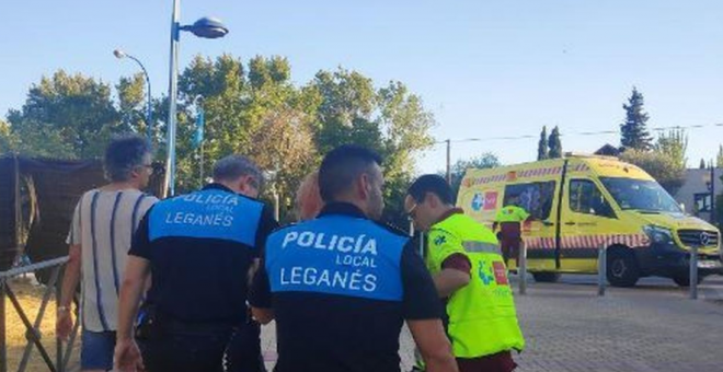 Agentes de la Policía Municipal de Leganés y del Samur en Leganés. TM