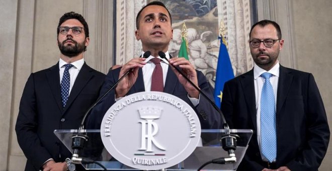 22/08/2019.- El líder del antisistema Movimiento Cinco Estrellas, Luigi Di Maio, después de conversar con el presidente de la República, Sergio Mattarella. EFE/EPA/Angelo Carconi