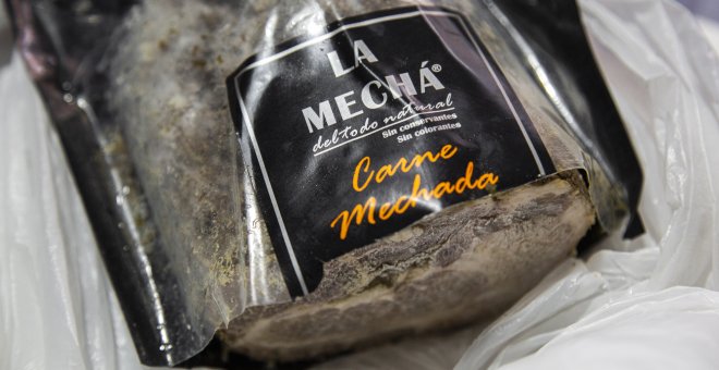 Imágenes de una carne mechada fabricada por la empresa Magrudis. / Europa Press
