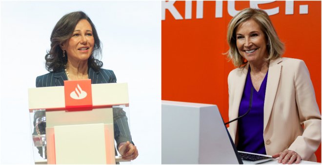 La presidenta de Banco Santander, Ana P. Botín, y la consejera delegada de Bankinter, María Dolores Dancausa. EFE