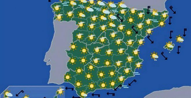 Mapa significativo facilitado por la Aemet válido para el 01/09/2019 de 12 a 24 horas. EFE