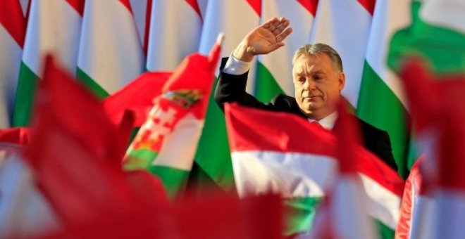 El primer ministro húngaro, Viktor Orbán, durante un mítin. / REUTERS