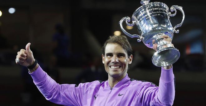 El tenista Rafael Nadal, vencedor del Abierto de EEUU. / JASON SZENES (EFE)