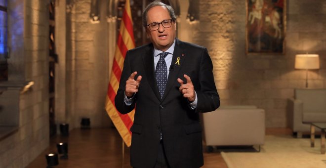 Quim Torra, durant el seu discurs institucional de l'11 de setembre. GENERALITAT