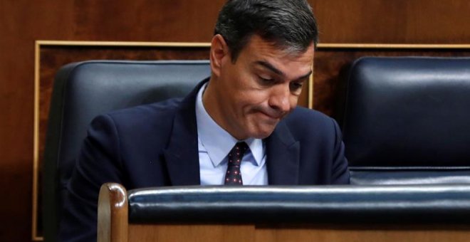 Pedro Sánchez, en el Congreso este miércoles. EFE/ Emilio Naranjo
