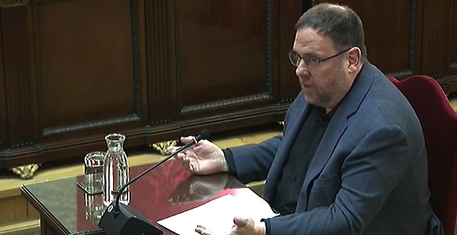 El exvicepresident de la Generalitat Oriol Junqueras, en el Tribunal Supremo. / EP