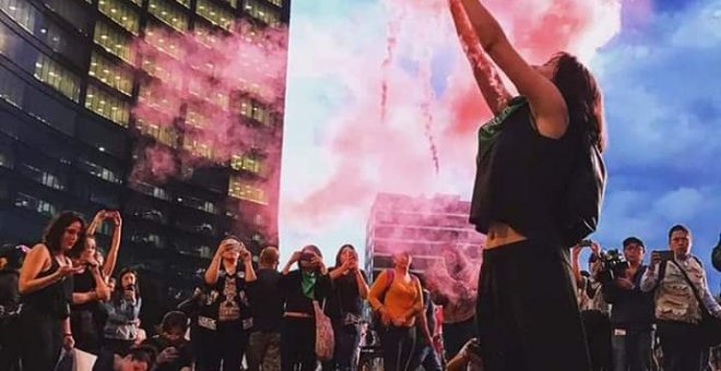 16/09/2019 - Foto de una manifestación del movimiento feminista Brillanteada