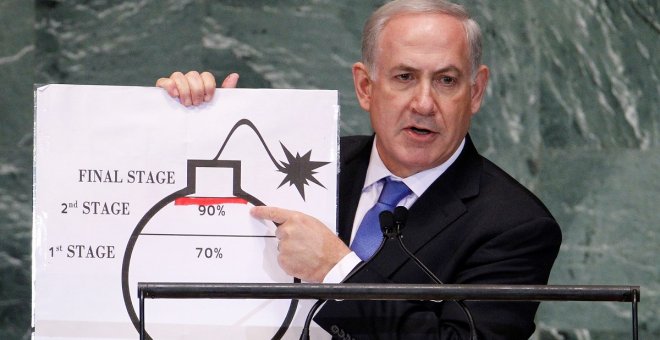 27/09/2012 - El primer ministro israelí, Benjamin Netanyahu, durante la 67ª Asamblea General de las Naciones Unidas celebrada en 2012. / REUTERS