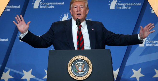 El presidente de EEUU, Donald Trump, en un acto de la  Conferencia Republicana, en Baltimore (Maryland).  REUTERS/Leah Millis