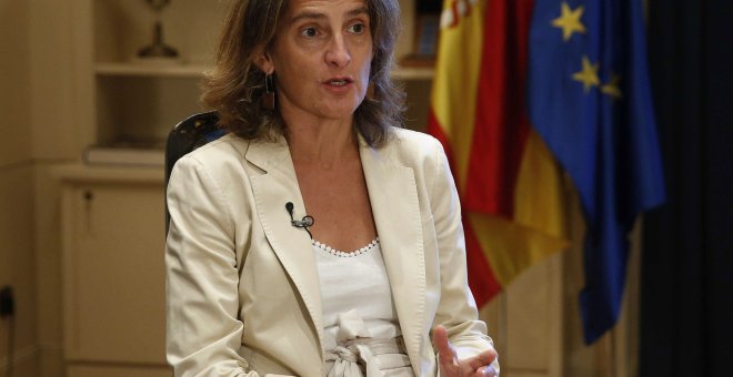La ministra para la Transición Ecológica en funciones, Teresa Ribera, durante una entrevista. EFE/Paco Campos