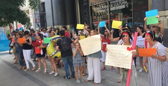 Manifestación de los alumnos y padres del centro Blas de Lezo. EUROPA PRESS.