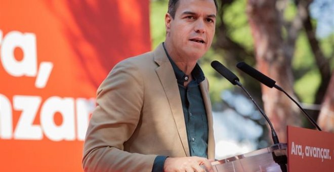 El presidente del Gobierno en funciones, Pedro Sánchez, interviene en el acto político de la Fiesta de la Rosa del PSC, en Gavà - David Zorrakino - Europa Press