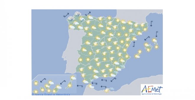 Previsión meteorológica del 8 de octubre. Aemet