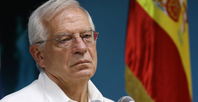 El ministro español de Exteriores en funciones, Josep Borrell, durante la rueda de prensa que ha ofrecido en La Habaa con su homólogo cubano, Bruno Rodríguez (fuera de cuadro). REUTERS/Alexandre Meneghini