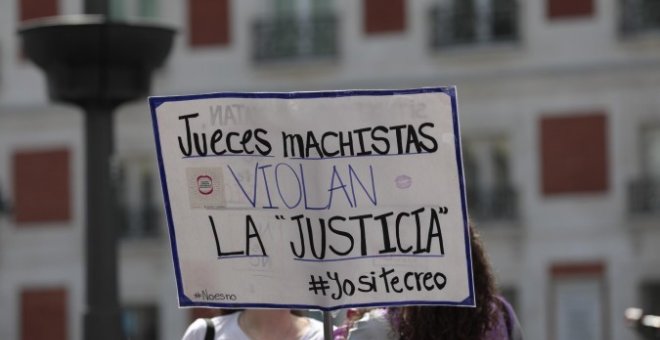 Manifestación de estudiantes en Madrid contra la sentencia de La Manada./ EUROPA PRESS