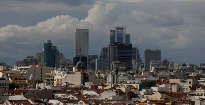 Vista aérea de Madrid, con el distrito financiero al fondo. / REUTERS - SERGIO PÉREZ