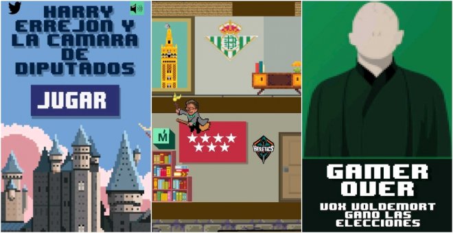 Capturas del videojuego de Más País 'Harry Errejón'.