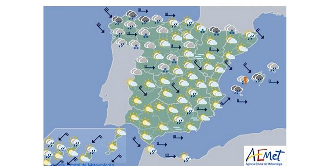 Previsión del tiempo para el jueves 7 de noviembre. EFE