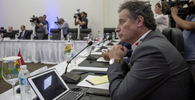 Imagen de archivo del ya ex ministro de Minería boliviano, César Navarro./ Erika Santelices (AFP)