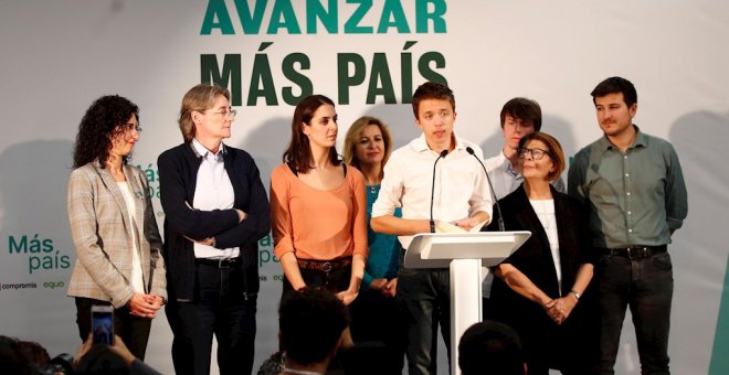 10/11/2019.- El candidato al Congreso por Más País, Íñigo Errejón, en su comparecencia ante los medios de comunicación para valorar los resultados en las elecciones generales celebradas hoy Domingo. EFE / Javier López Hernández