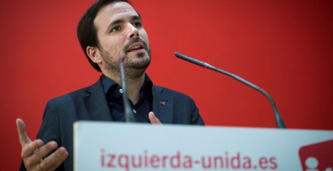 11/11/2019.- El coordinador federal de IU, Alberto Garzón, durante la rueda de prensa para analizar los resultados de las elecciones generales del 10N, tras la reunión de la Comisión Colegiada Federal de la formación - EFE/Luca Piergiovanni