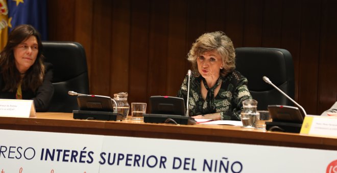 María Luisa Carcedo, durante su intervención en la inauguración del IV Congreso Interés Superior del Niño. / EP