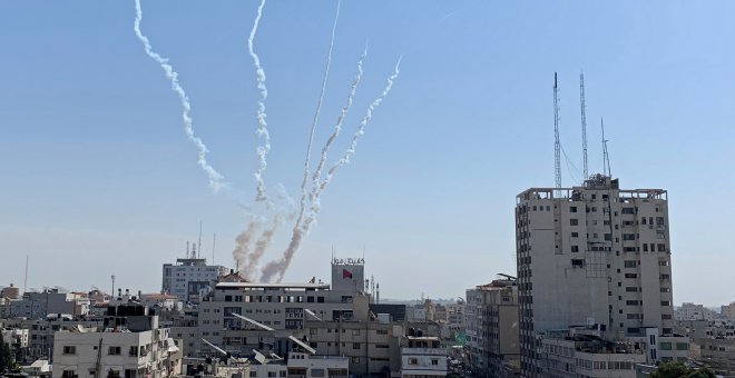14/11/2019 - Cohetes lanzados desde Gaza hacia Israel. / REUTERS -  SUHAIB SALEM