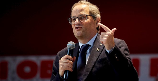 17/11/2019.- El presidente de la Generalitat, Quim Torra, durante un acto en Girona. / EFE - DAVID BORRAT