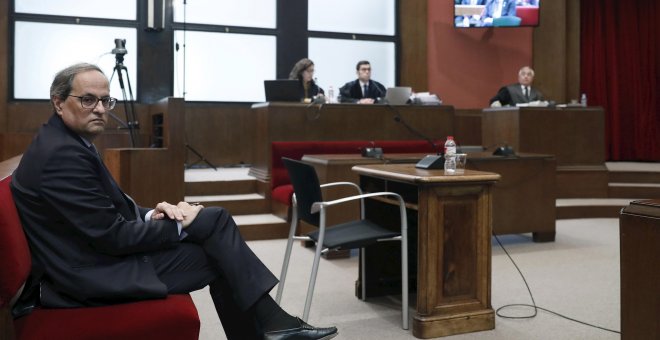 18/11/2019.- El presidente de la Generalitat, Quim Torra, en el Tribunal Superior de Justicia de Cataluña. EFE/Andreu Dalmau