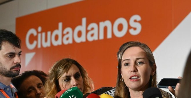 La nueva portavoz de Ciudadanos, Melisa Rodríguez, hace declaraciones tras la formación de la nueva gestora, elegida hoy, que pilotará el día a día de la formación naranja hasta la celebración de la Asamblea extraordinaria, a mediados de marzo, de la que