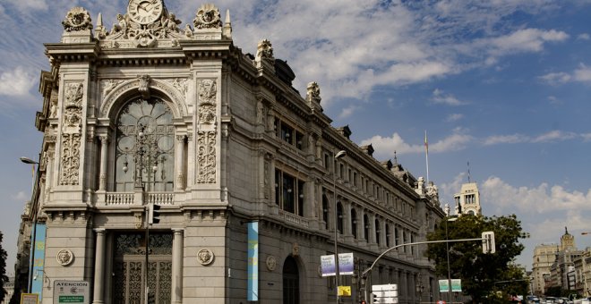 Fachada del edificio del Banco de España situada en la confluencia del Paseo del Prado y la madrileña calle de Alcalá. E.P./ Eduardo Parra