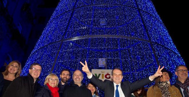 Abel Caballero, en el encendido de las luces de Navidad de 2019. (EFE)